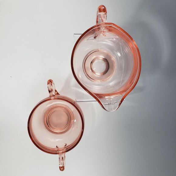 VTG Cambridge Glass Pink Creamer & Open Sugar Set #138 Elegant Era 1927 - USA - Picture 2 of 10
